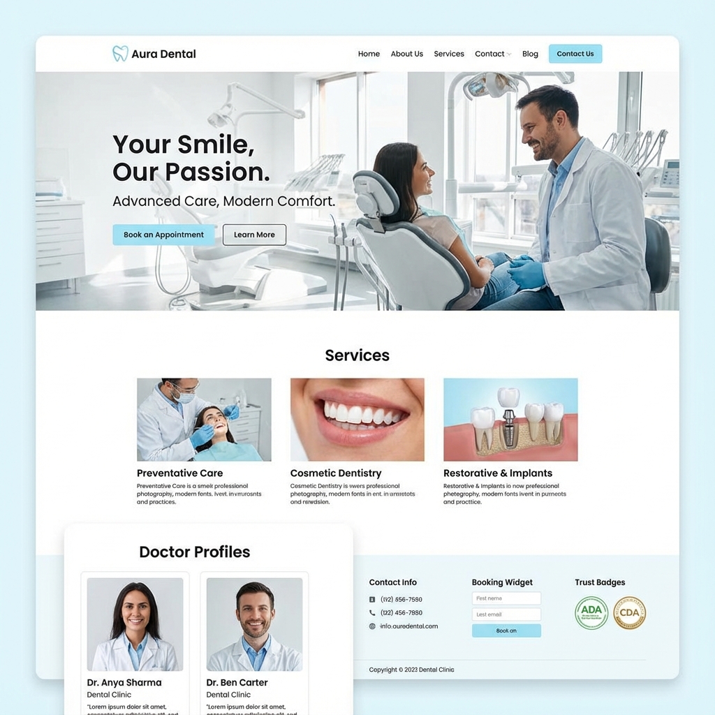 Web corporativa para clínica dental con sistema de citas online